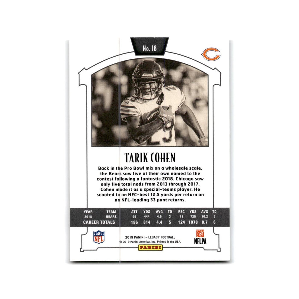 Tarik Cohen 2019 Panini Legacy #18 Chicago Bears Football Card NM