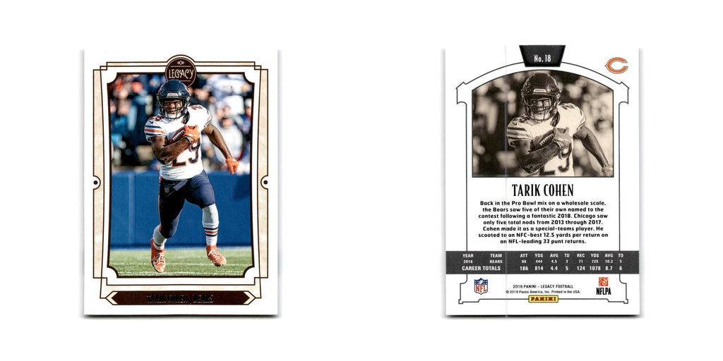Tarik Cohen 2019 Panini Legacy #18 Chicago Bears Football Card NM