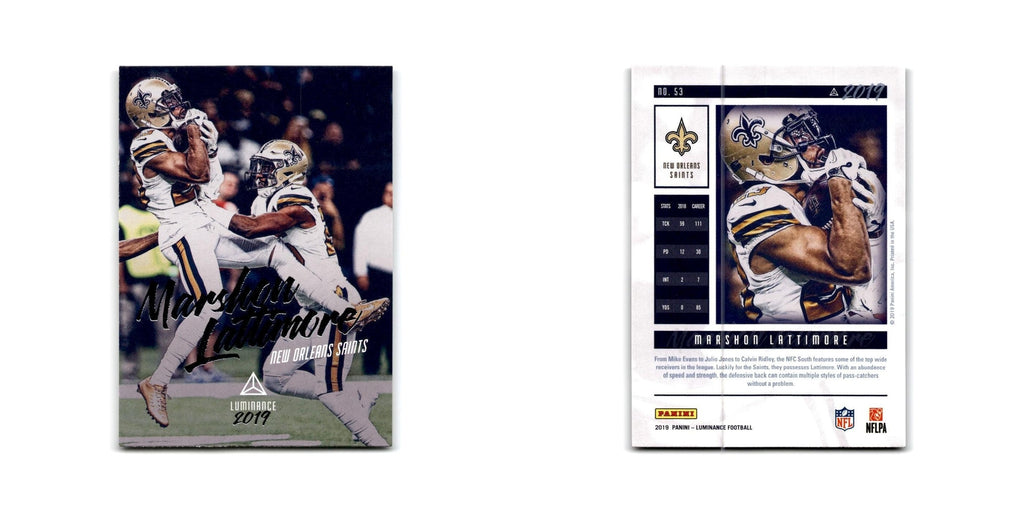 Marshon Lattimore 2019 Panini Luminance #53 New Orleans Saints Football Card NM