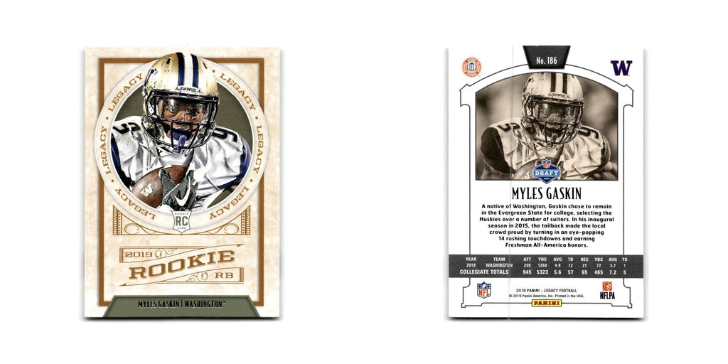 Myles Gaskin Rookie 2019 Panini Legacy #186 Washington Huskies Football Card NM