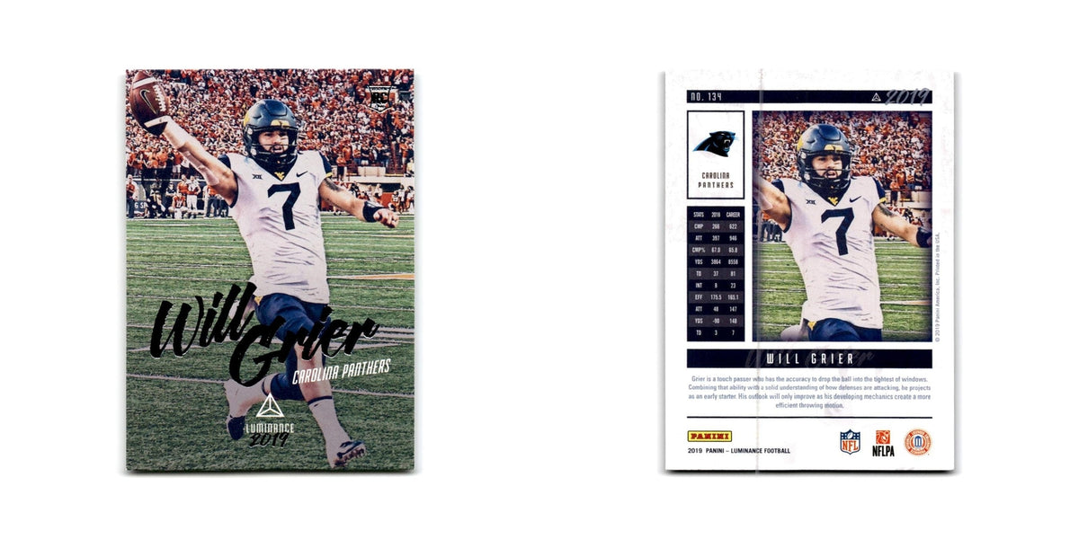 Will Grier Rookie 2019 Panini Luminance #134 Carolina Panthers Football Card NM