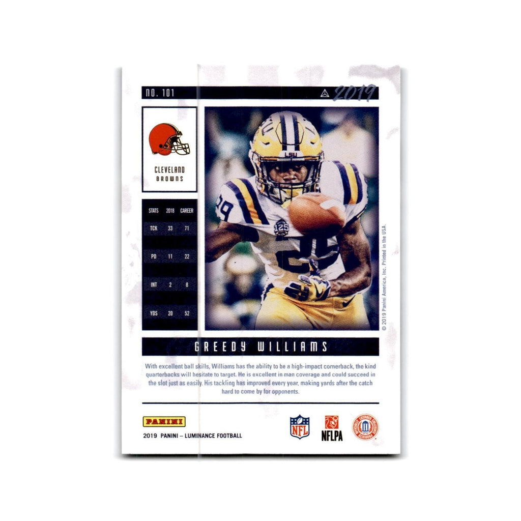 Greedy Williams Rookie 2019 Panini Luminance #101 Cleveland Browns NM