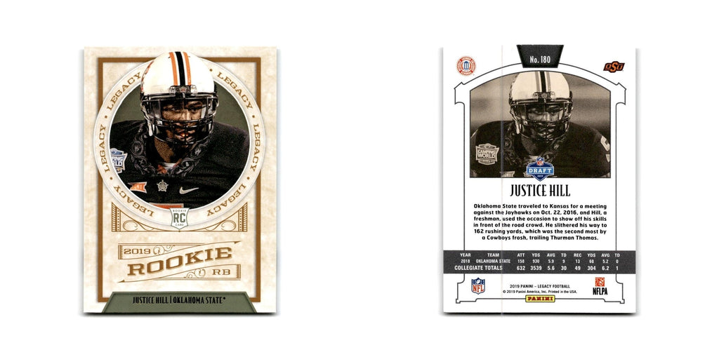 Justice Hill Rookie 2019 Panini Legacy #180 Oklahoma State Cowboys NM