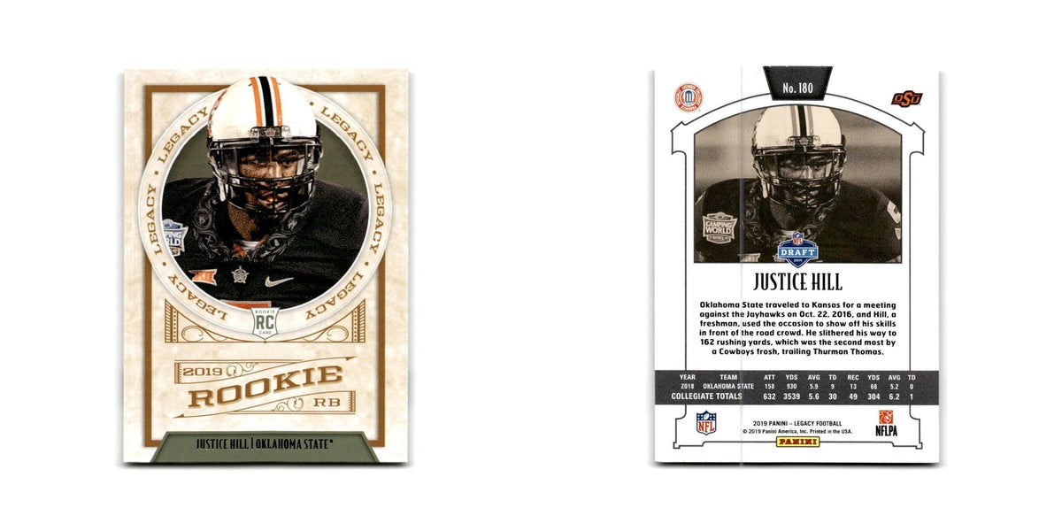 Justice Hill Rookie 2019 Panini Legacy #180 Oklahoma State Cowboys NM