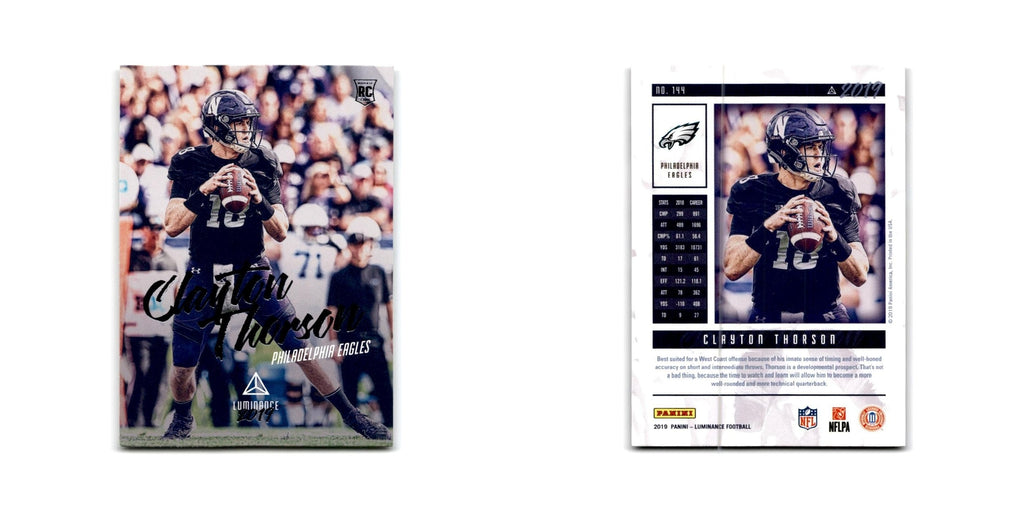 Clayton Thorson Rookie 2019 Panini Luminance #144 Philadelphia Eagles NM