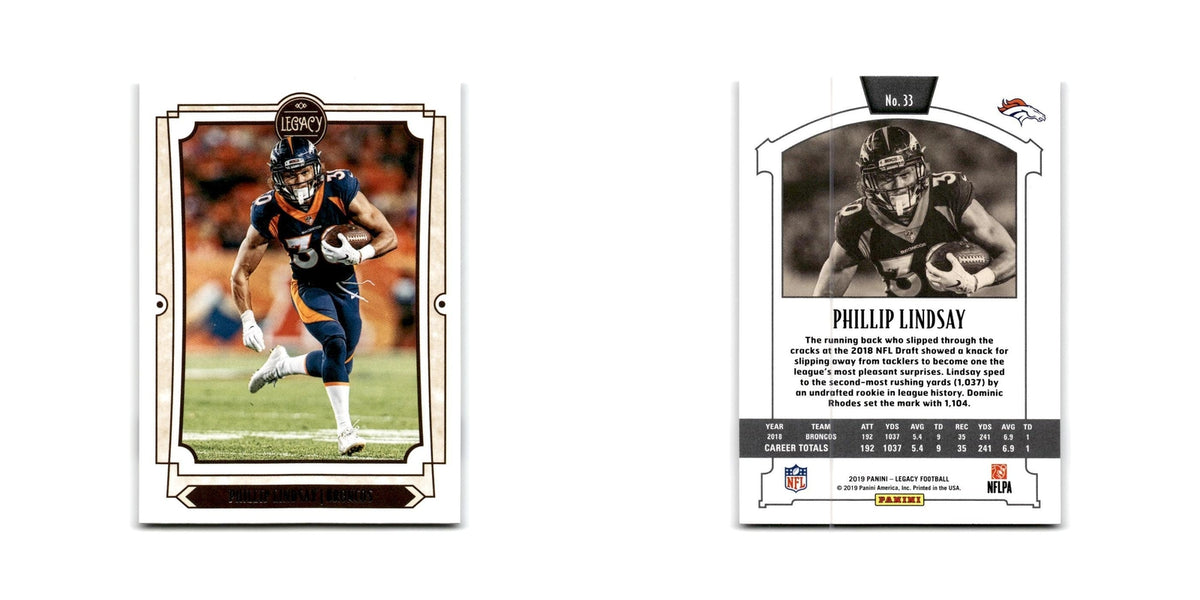 Phillip Lindsay 2019 Panini Legacy #33 Denver Broncos Football Card NM