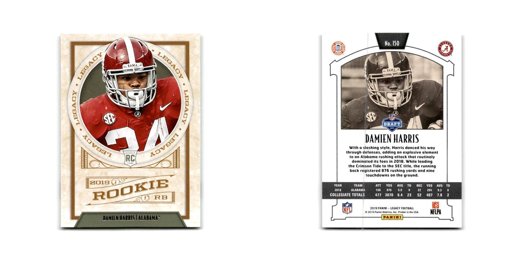 Damien Harris Rookie 2019 Panini Legacy #150 Alabama Crimson Tide NM