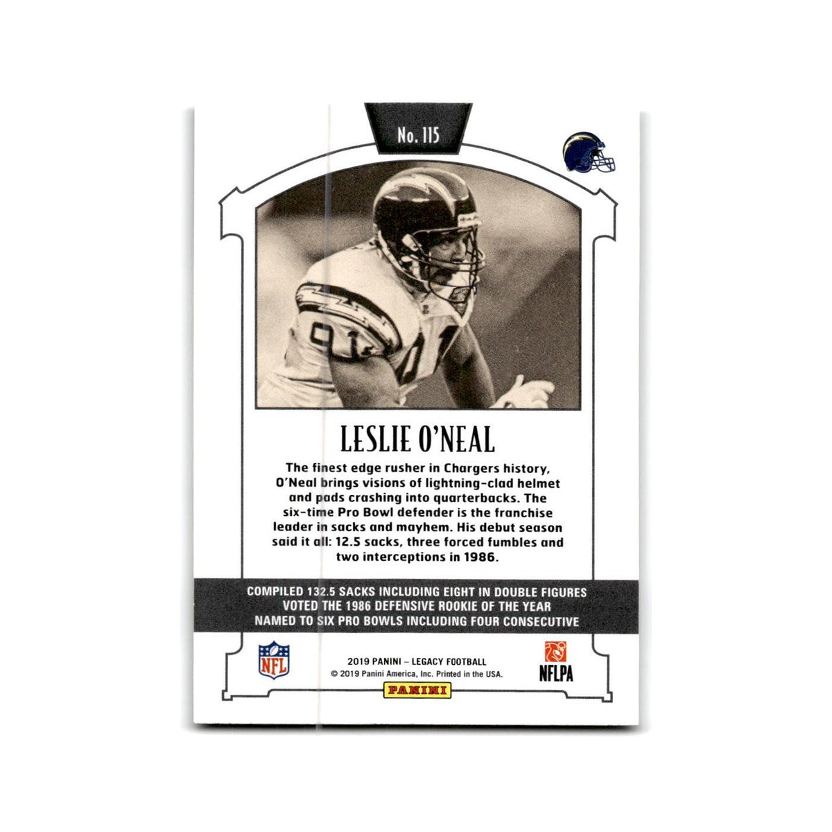 Leslie O'Neal 2019 Panini Legacy #115 San Diego Chargers Football Card NM