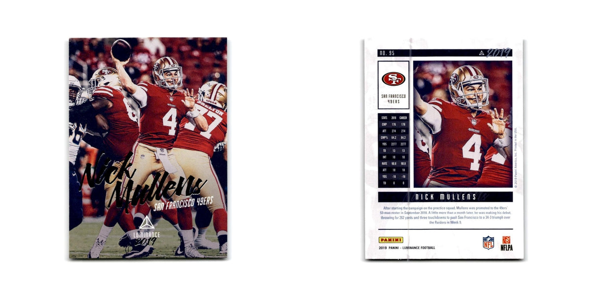 Nick Mullens 2019 Panini Luminance #95 San Francisco 49ers Football Card NM