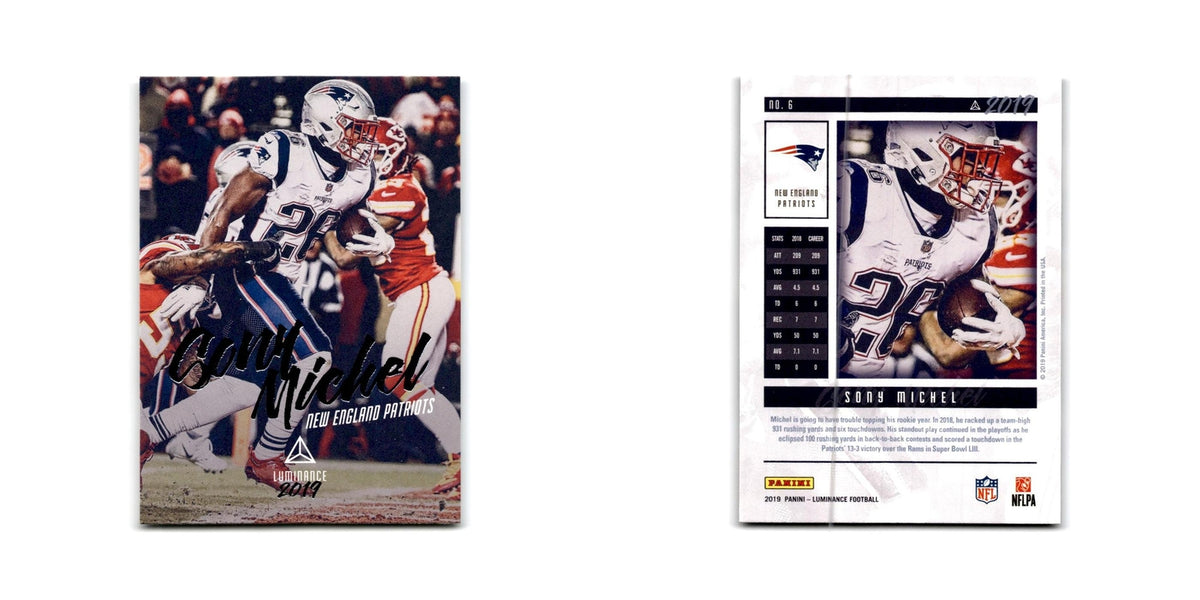 Sony Michel 2019 Panini Luminance #6 New England Patriots Football Card NM