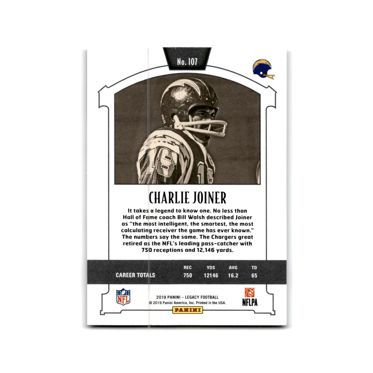 Charlie Joiner 2019 Panini Legacy #107 San Diego Chargers Football Card NM