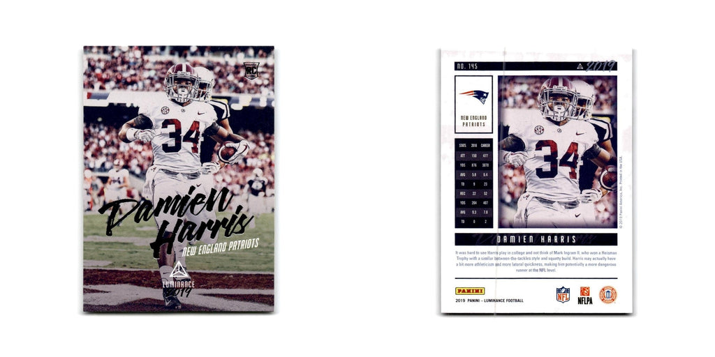 Damien Harris Rookie 2019 Panini Luminance #145 New England Patriots NM