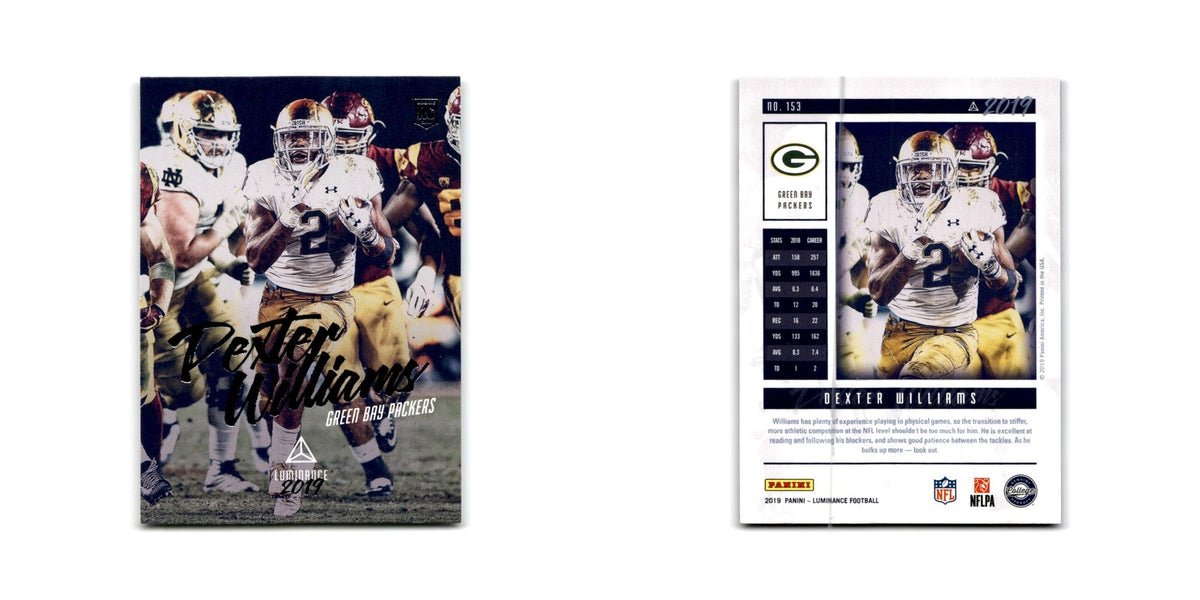 Dexter Williams Rookie 2019 Panini Luminance #153 Green Bay Packers NM