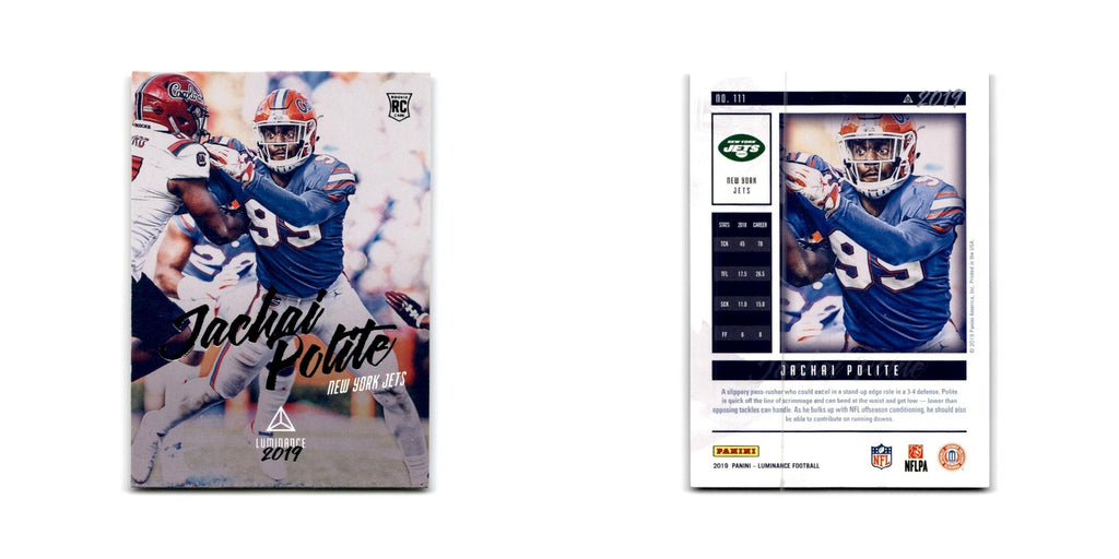 Jachai Polite Rookie 2019 Panini Luminance #111 New York Jets Football Card NM