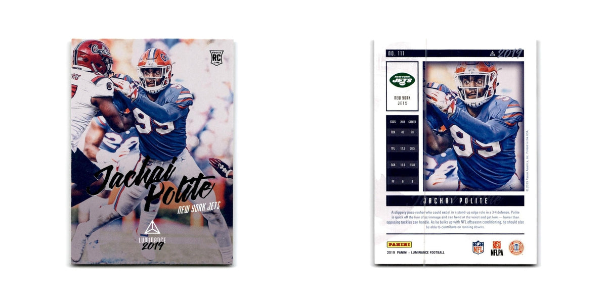 Jachai Polite Rookie 2019 Panini Luminance #111 New York Jets Football Card NM