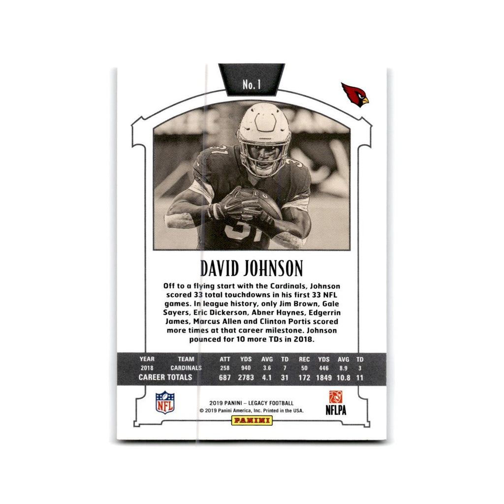David Johnson 2019 Panini Legacy #1 Arizona Cardinals Football Card NM