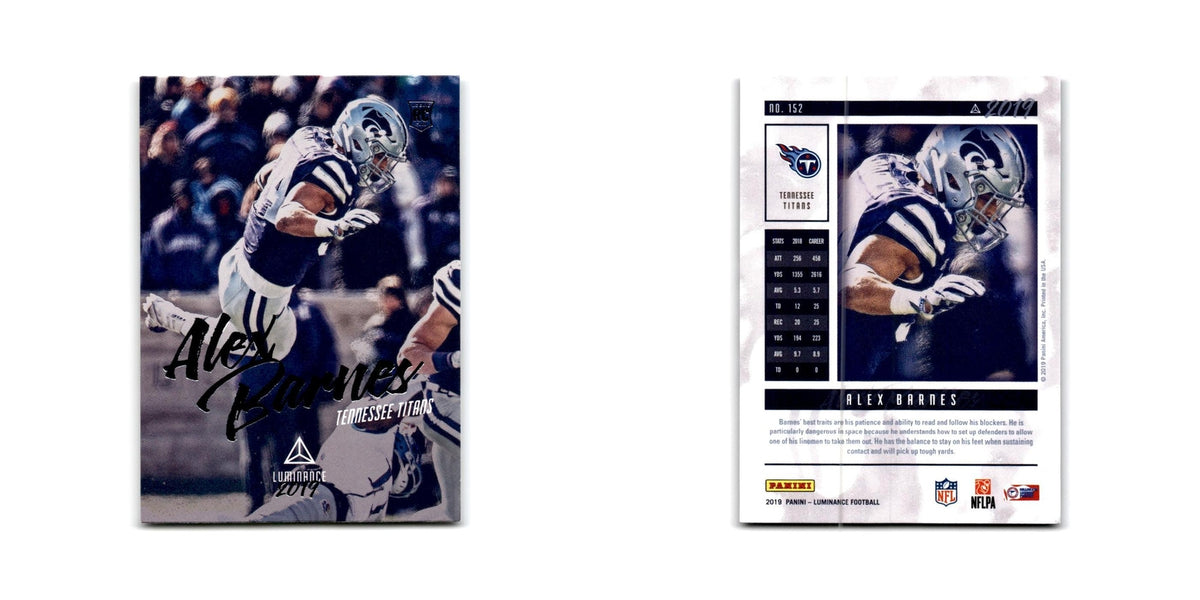 Alex Barnes Rookie 2019 Panini Luminance #152 Tennessee Titans Football Card NM
