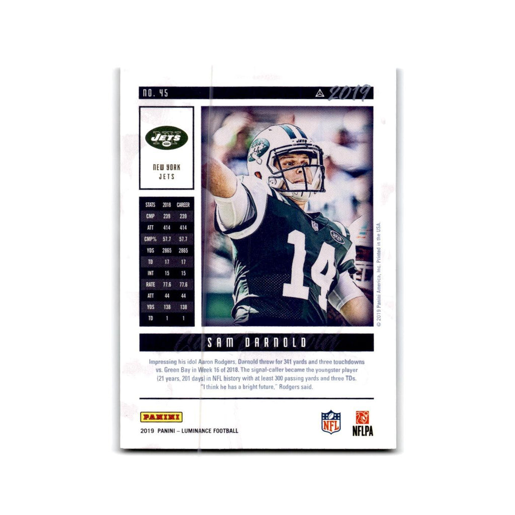 Sam Darnold 2019 Panini Luminance #45 New York Jets Football Card NM
