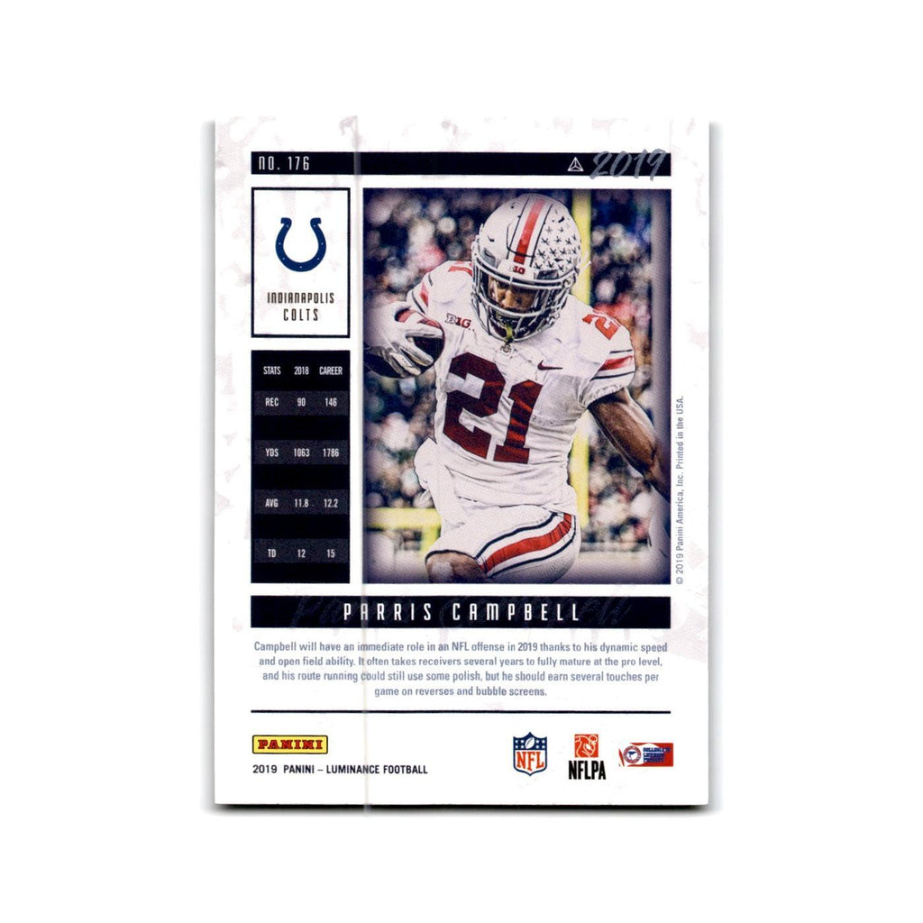 Parris Campbell Rookie 2019 Panini Luminance #176 Indianapolis Colts NM