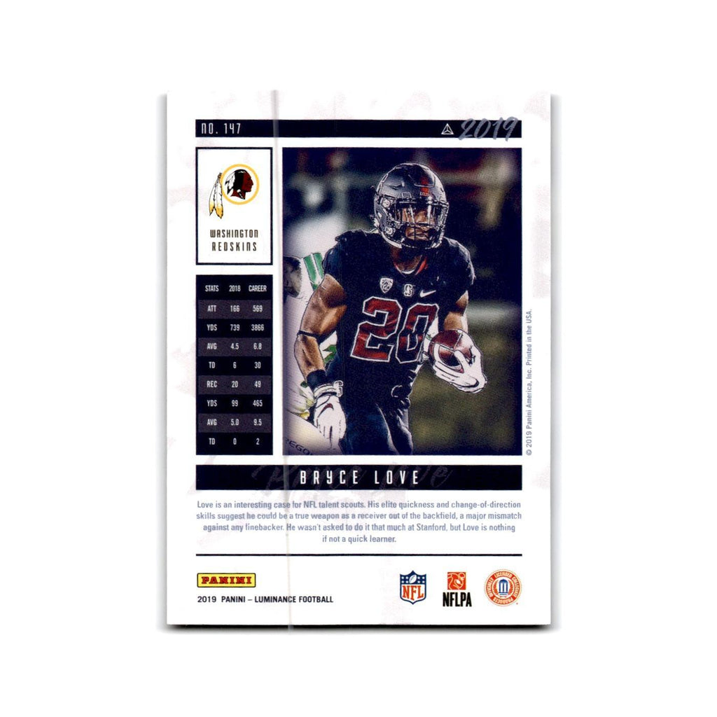 Bryce Love Rookie 2019 Panini Luminance #147 Washington Redskins NM