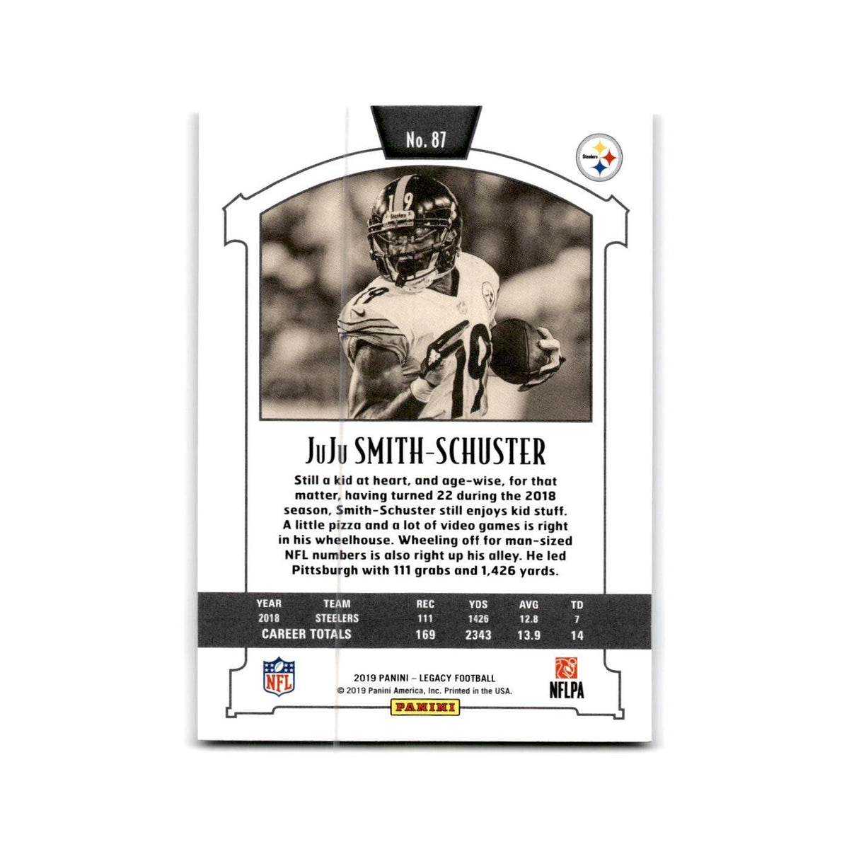 JuJu Smith-Schuster 2019 Panini Legacy #87 Pittsburgh Steelers Football Card NM