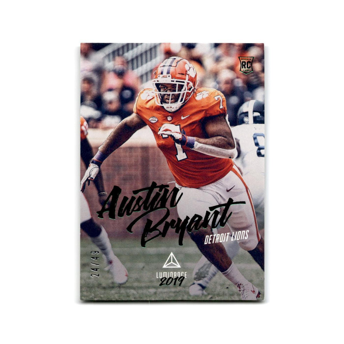 Austin Bryant Rookie #/49 2019 Panini Luminance Green #115 Detroit Lions NM