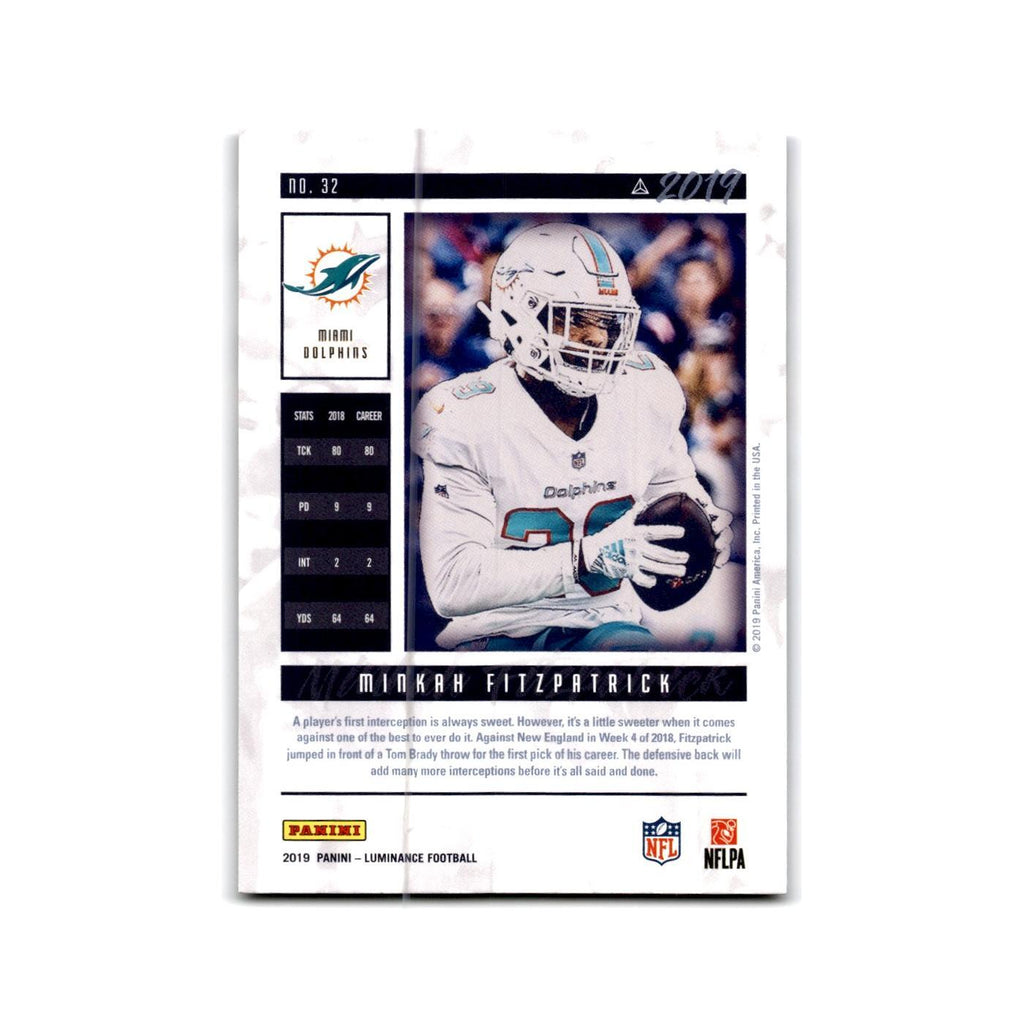 Minkah Fitzpatrick 2019 Panini Luminance #32 Miami Dolphins Football Card NM