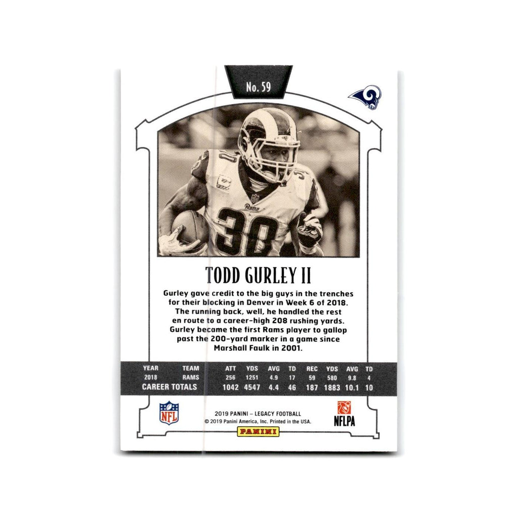Todd Gurley II 2019 Panini Legacy #59 Los Angeles Rams Football Card NM