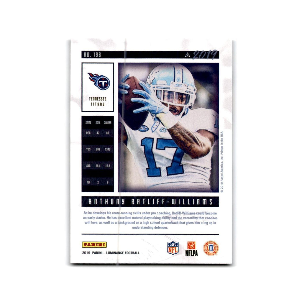 Anthony Ratliff-Williams Rookie 2019 Panini Luminance #198 Tennessee Titans NM