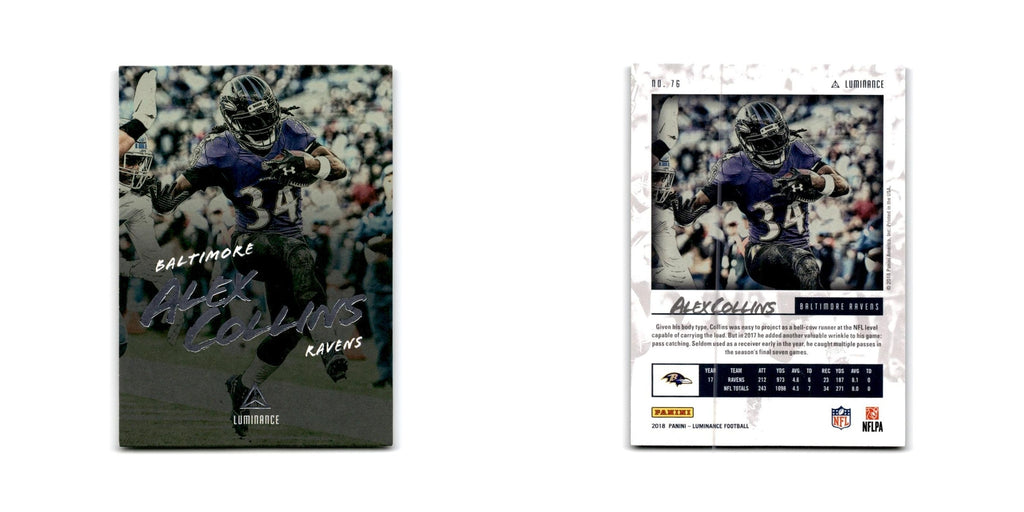 Alex Collins 2018 Panini Luminance #76 Baltimore Ravens Football Card NM