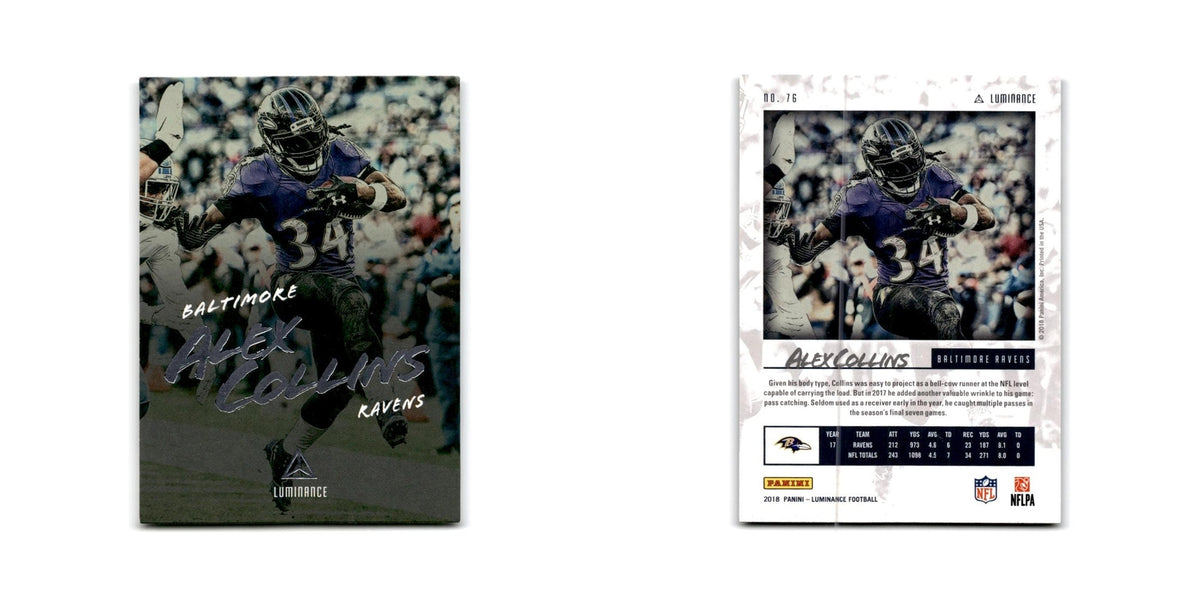 Alex Collins 2018 Panini Luminance #76 Baltimore Ravens Football Card NM