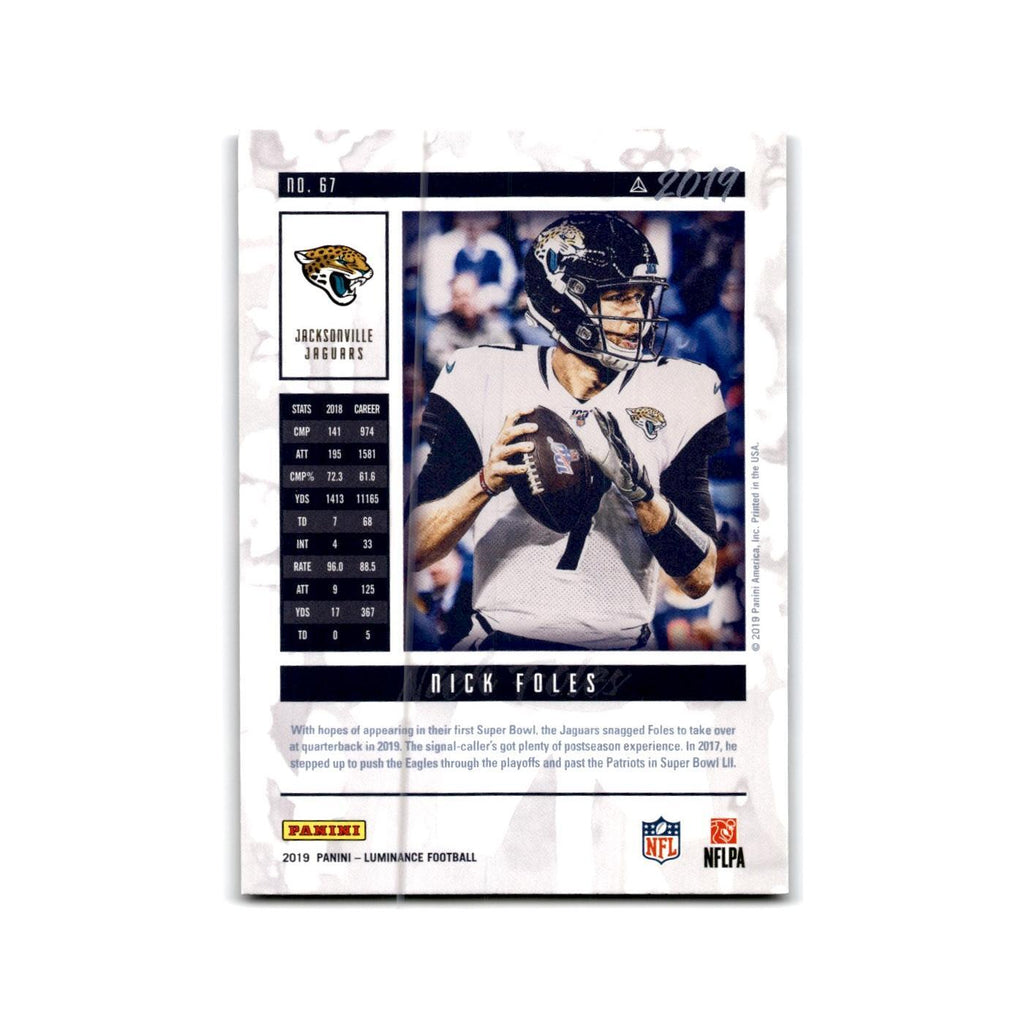 Nick Foles 2019 Panini Luminance #67 Jacksonville Jaguars Football Card NM