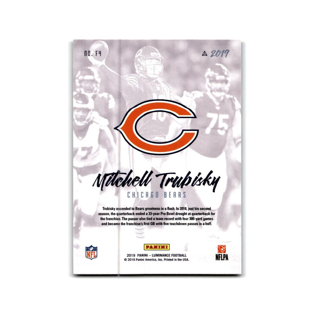 Mitchell Trubisky 2019 Panini Luminance #F4 Chicago Bears Football Card NM