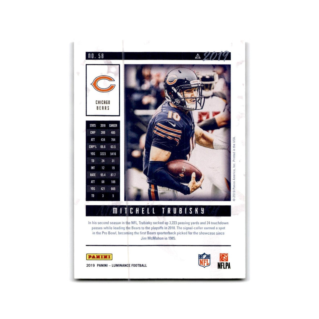 Mitchell Trubisky #/275 2019 Panini Luminance #58 Chicago Bears Football Card NM