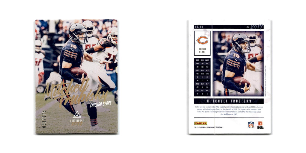 Mitchell Trubisky #/275 2019 Panini Luminance #58 Chicago Bears Football Card NM