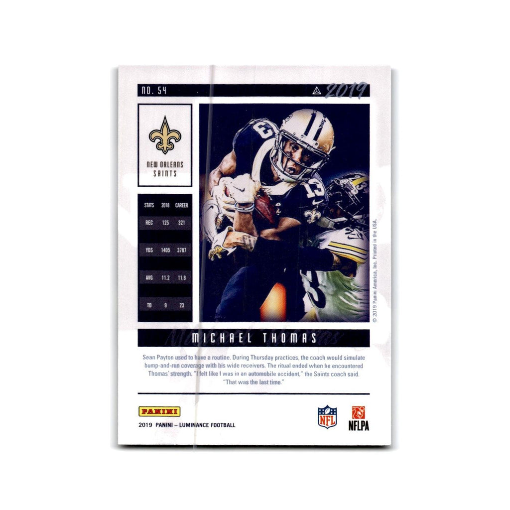 Michael Thomas 2019 Panini Luminance #54 New Orleans Saints Football Card NM