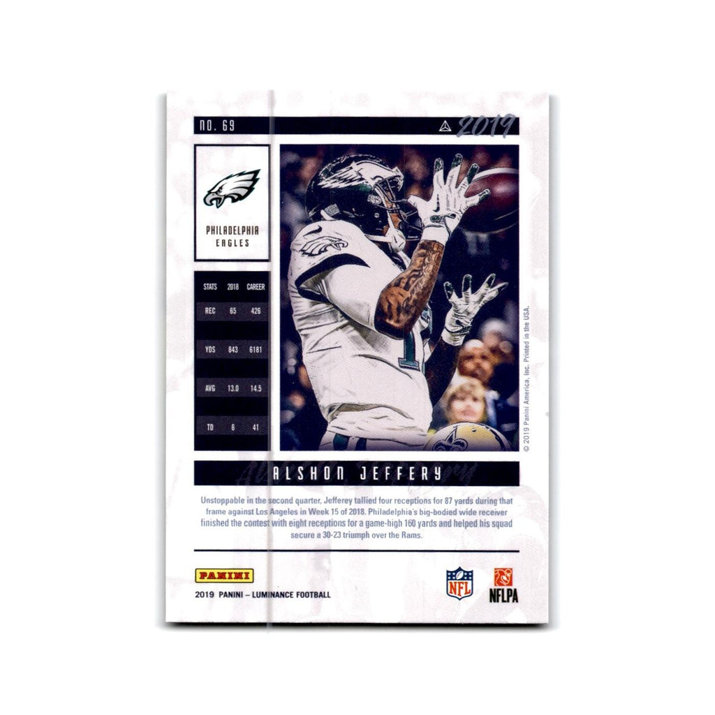 Alshon Jeffery 2019 Panini Luminance #69 Philadelphia Eagles Football Card NM