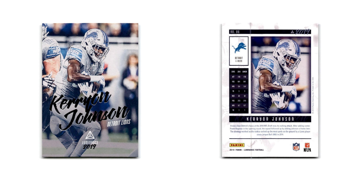 Kerryon Johnson 2019 Panini Luminance #86 Detroit Lions Football Card NM