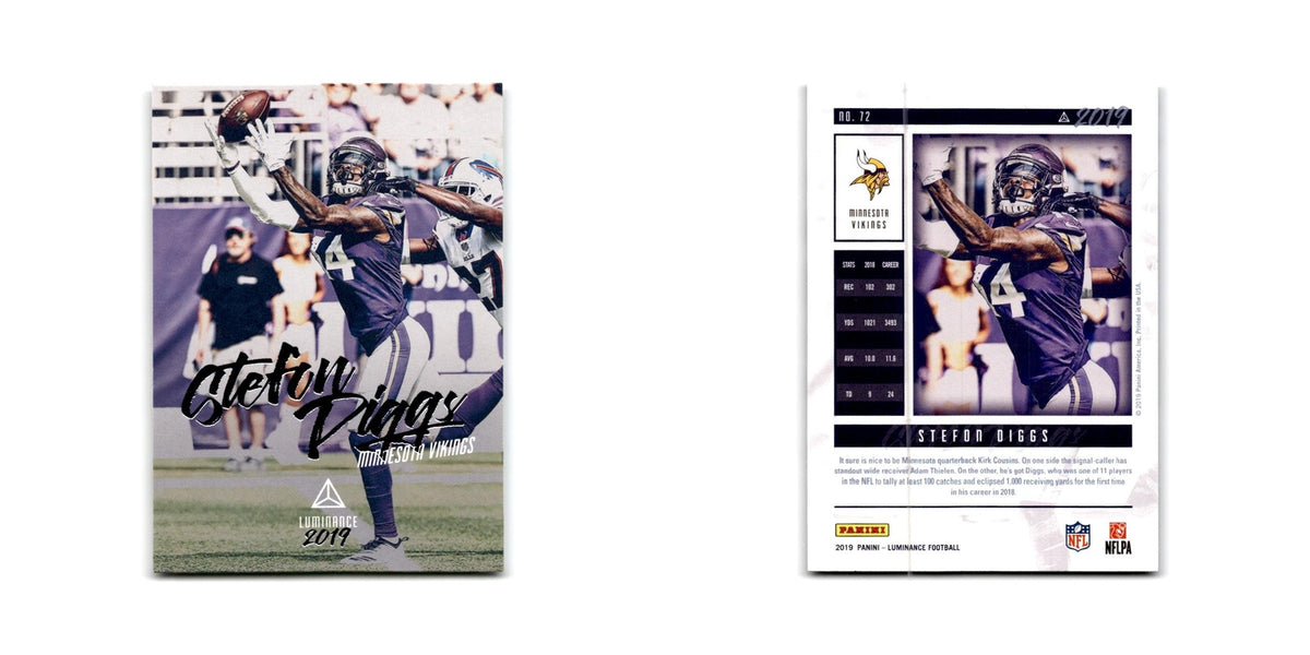 Stefon Diggs 2019 Panini Luminance #72 Minnesota Vikings Football Card NM