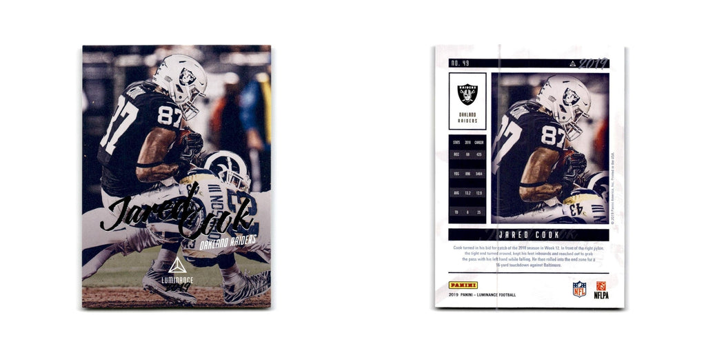 Jared Cook 2019 Panini Luminance #49 Oakland Raiders Football Card NM