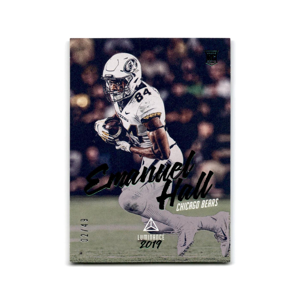 Emanuel Hall Rookie #/49 2019 Panini Luminance Green #187 Chicago Bears NM