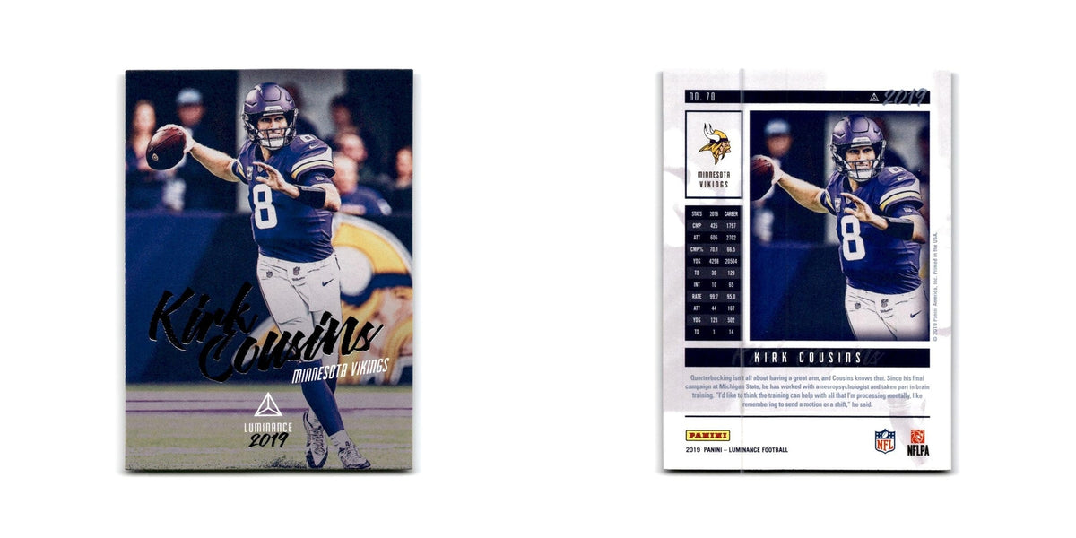 Kirk Cousins 2019 Panini Luminance #70 Minnesota Vikings Football Card NM