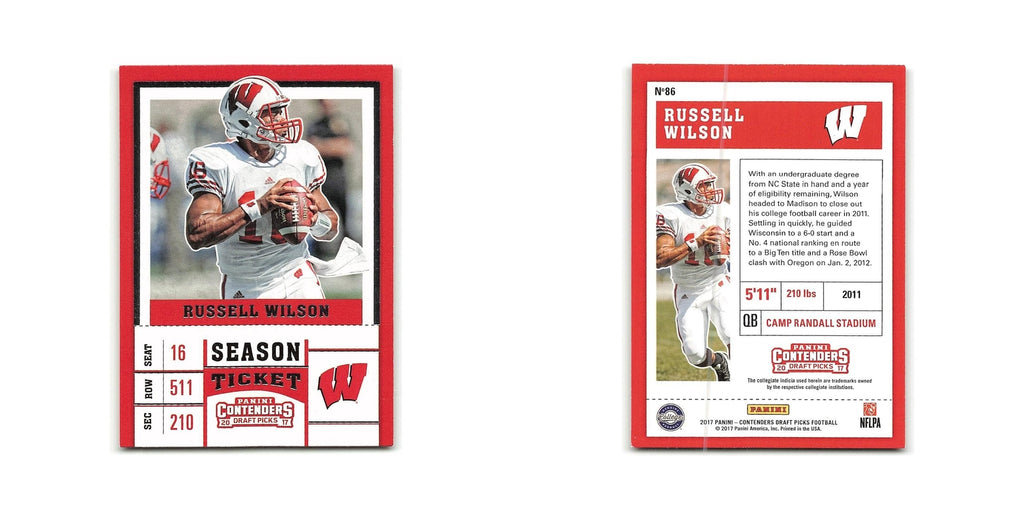 Russell Wilson 2017 Panini Contenders Draft Picks #86 Wisconsin Badgers NM