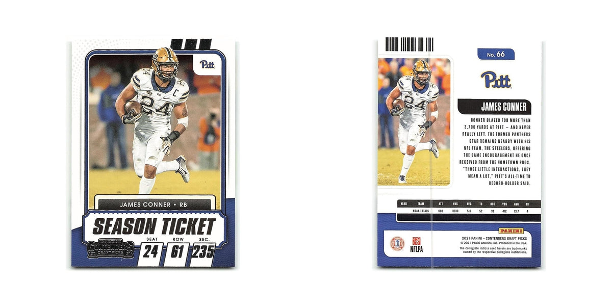 James Conner 2021 Panini Contenders Draft Picks #66 Pittsburgh Panthers NM