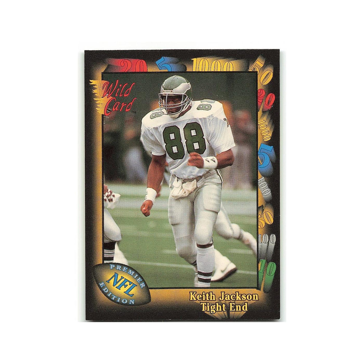Keith Jackson 1991 Wild Card #77 Philadelphia Eagles Football Card NM