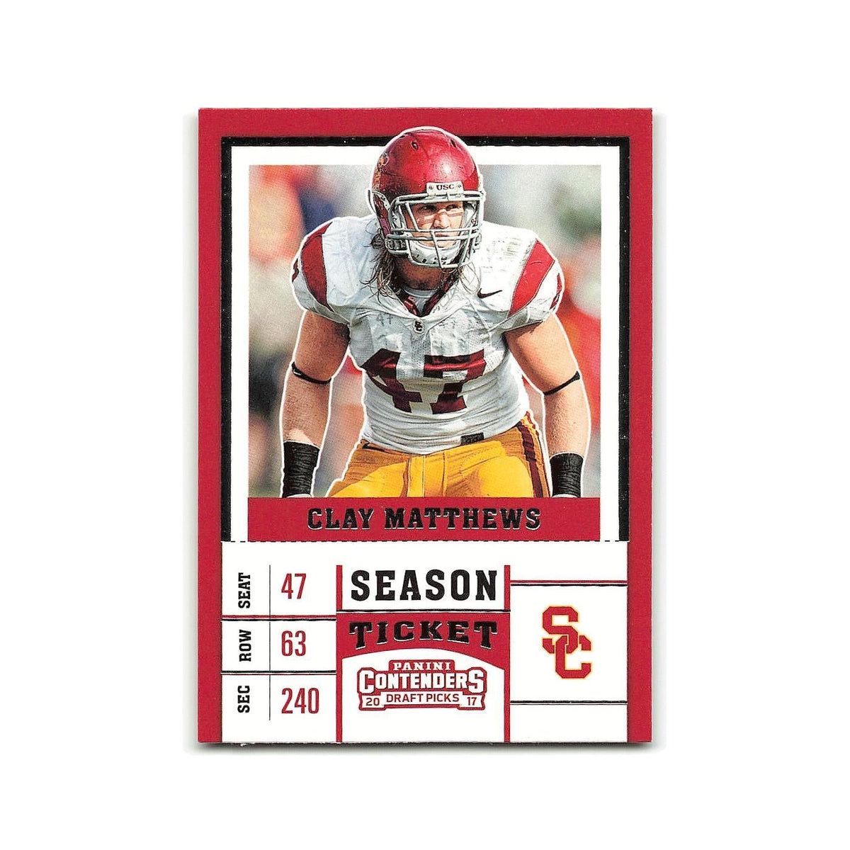 Clay Mathews 2017 Panini Contenders Draft Picks #20 USC Trojans Football Card NM