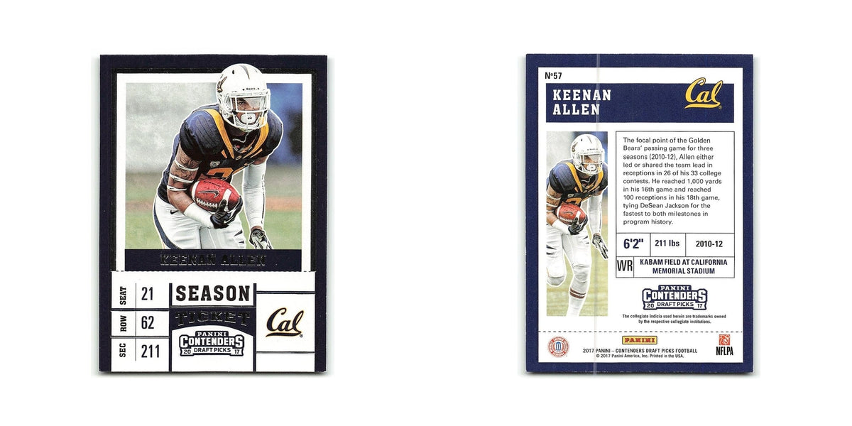 Keenan Allen 2017 Panini Contenders Draft Picks #57 California Golden Bears NM