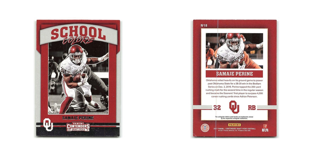 Samaje Perine 2017 Panini Contenders Draft Picks School Colors #18 NM