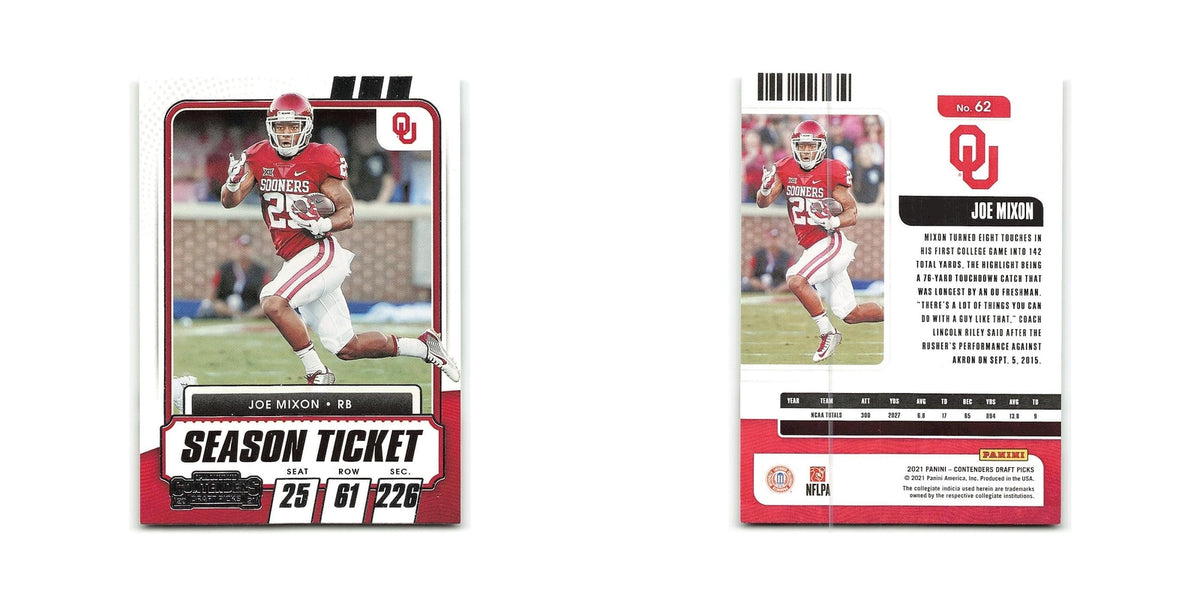 Joe Mixon 2021 Panini Contenders Draft Picks #62 Oklahoma Sooners NM