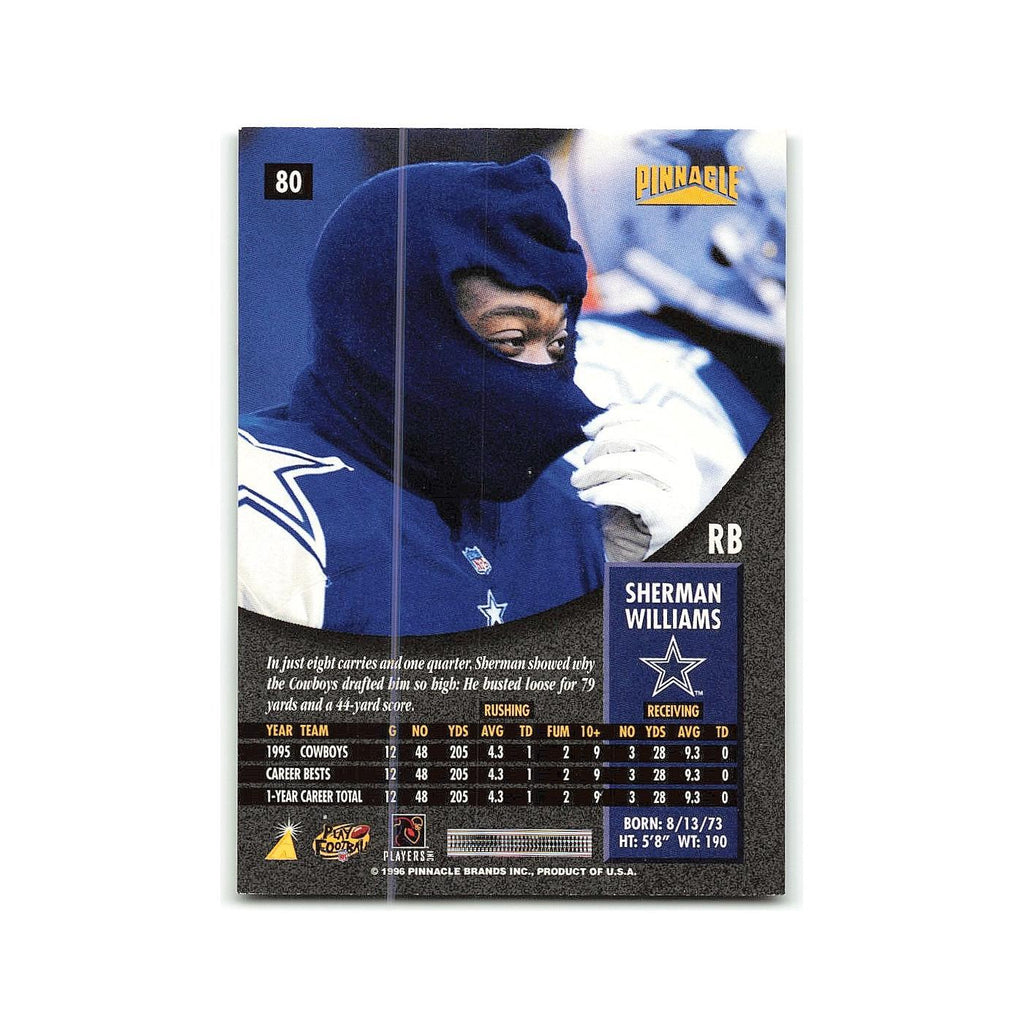 Sherman Williams 1996 Pinnacle #80 Dallas Cowboys Football Card NM